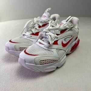 Nike Air Zoom Spiridon Cage 2 Women 6.5 White Red CW3876-101 Mesh Sneaker